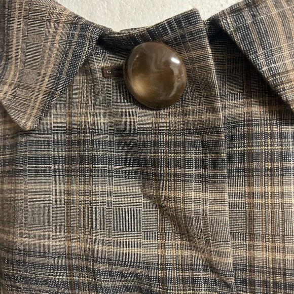Vintage Semantiks Plaid Button Front Peplum Jacket Blazer Medium - Picture 3 of 9